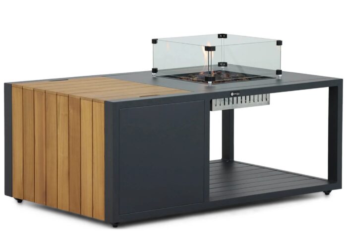 Santika Furniture Amida lounge vuurtafel 130 x 80 cm – Grijs-antraciet