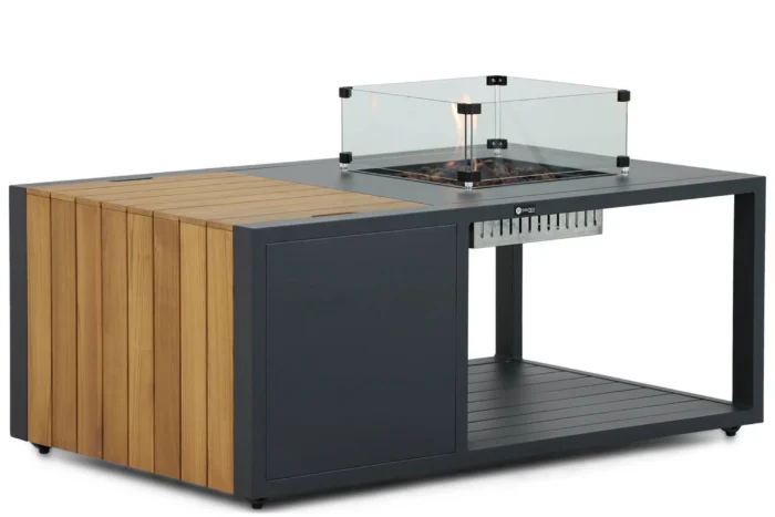 Santika Furniture Amida lounge vuurtafel 130 x 80 cm - Grijs-antraciet