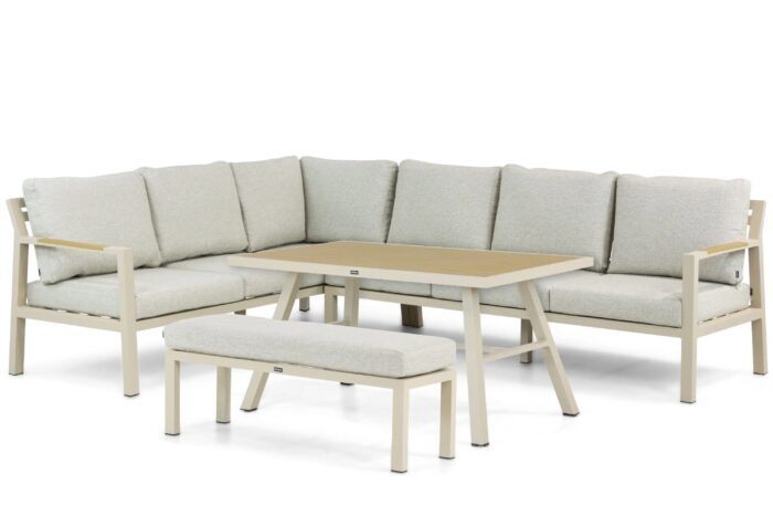 Lifestyle Garden Furniture Terrasso hoek loungeset 4-delig – Taupe-naturel-bruin