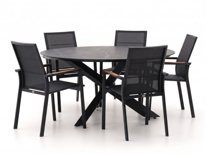 Bellagio tuinmeubelen Albinea/Lodola ø150cm dining tuinset 6-delig stapelbaar