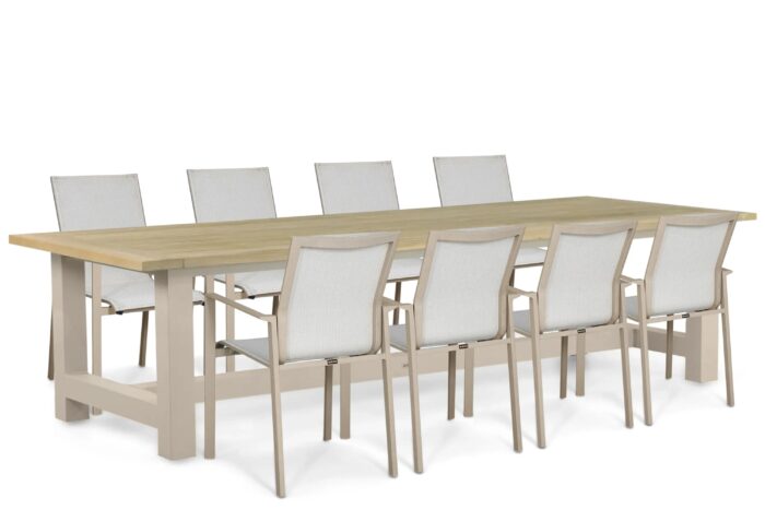 Lifestyle Garden Furniture Timo/San Francisco 300x100cm dining tuinset 9-delig – Zand/Beige