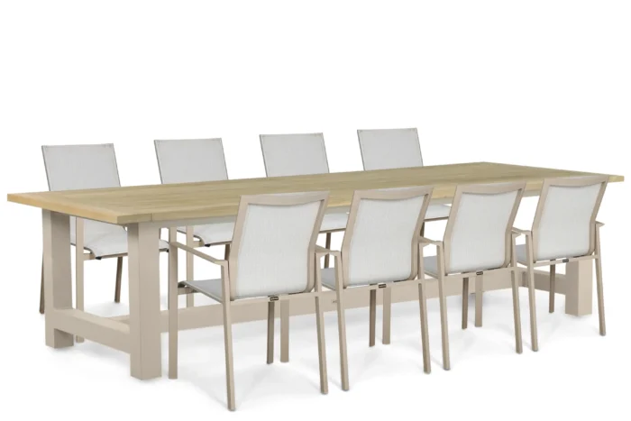 Lifestyle Garden Furniture Timo/San Francisco 300x100cm dining tuinset 9-delig - Zand/Beige