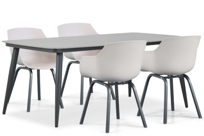 Lifestyle Garden Furniture Salina/Vienna 180 cm dining tuinset 5-delig - Taupe-naturel-bruin