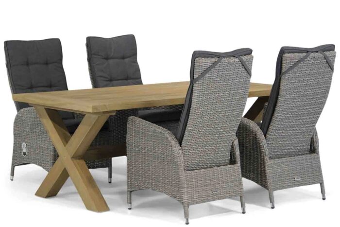 Garden Collections Lincoln/Oregon 200 cm dining tuinset 5-delig – Grijs-antraciet