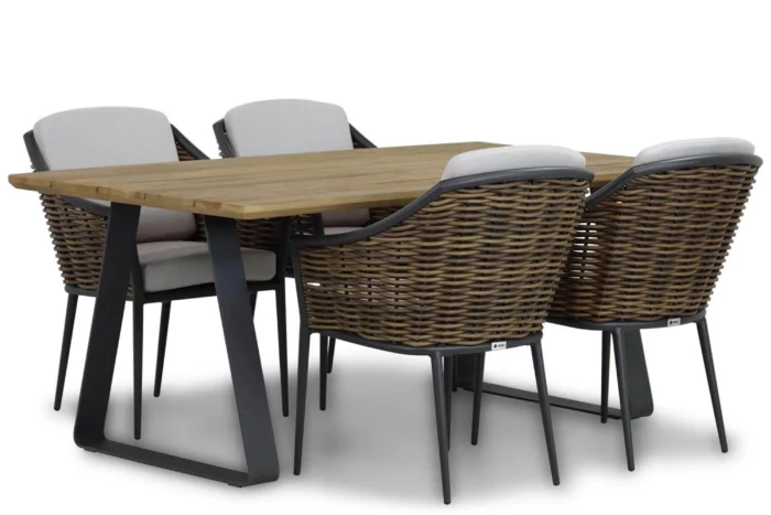 Coco Olivine/Palta 180 cm dining tuinset 5-delig - Grijs-antraciet