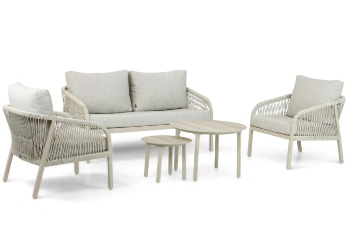 Lifestyle Garden Furniture Biagio stoel-bank loungeset 5-delig – Taupe-naturel-bruin