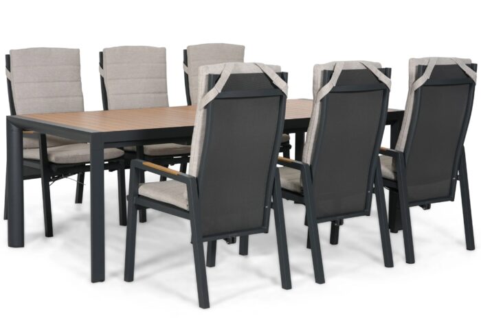 Lifestyle Garden Furniture Vivaro/Allungo dining tuinset 7-delig – Grijs-antraciet