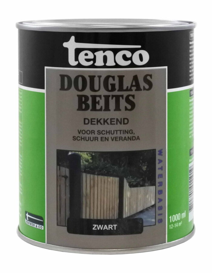Tenco Douglas beits dekkend zwart 1l verf/beits