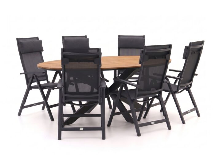 Bellagio tuinmeubelen Bellagio Avenza/Fidenza ovaal 220cm dining tuinset 7-delig verstelbaar Laagste prijsgarantie!