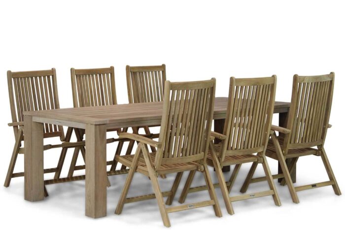 Garden Collections Canterbury/Brighton 240 cm dining tuinset 7-delig – Old teak greywash