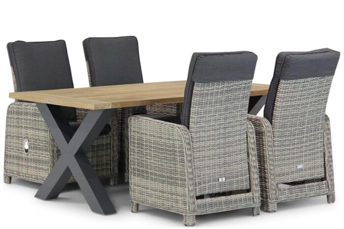 Garden Collections Bello/Cardiff 180 cm dining tuinset 5-delig – Grijs-antraciet
