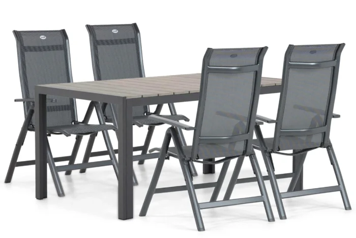 Hartman Alice/Young 155 cm dining tuinset 5-delig - Grijs-antraciet