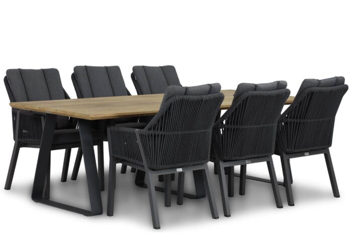 Lifestyle Garden Furniture Verona/Palta 240 cm dining tuinset 7-delig – Grijs-antraciet