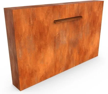 Geroba Cascadi Cortenstaal Watervalelement naast vijver 1500 x 250 x 1200 mm - bruin