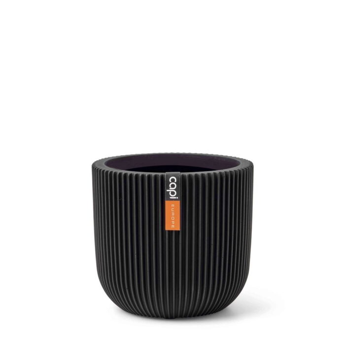 Capi europe Pot bol Groove 8×7 zwart binnenbloempot