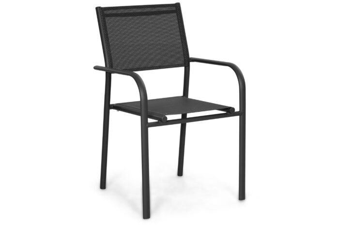 Presto Brentino dining tuinstoel stapelbaar – Grijs-antraciet