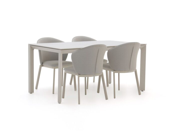 Bellagio tuinmeubelen Bellagio San Lupo/Sestino 160cm dining tuinset 5-delig Laagste prijsgarantie! – Taupe