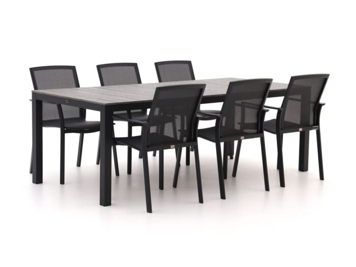 Bellagio tuinmeubelen Bellagio Dranera/Fidenza 220cm dining tuinset 7-delig stapelbaar Laagste prijsgarantie! – Grijs