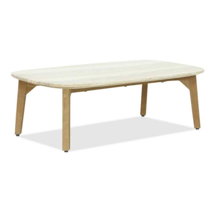 BUITEN living Matera loungetafel | hardhout + polystone | 120x70cm – Betonlook