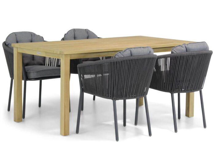 Santika Furniture Novita/Weston 160 cm dining tuinset 5-delig – Grijs-antraciet