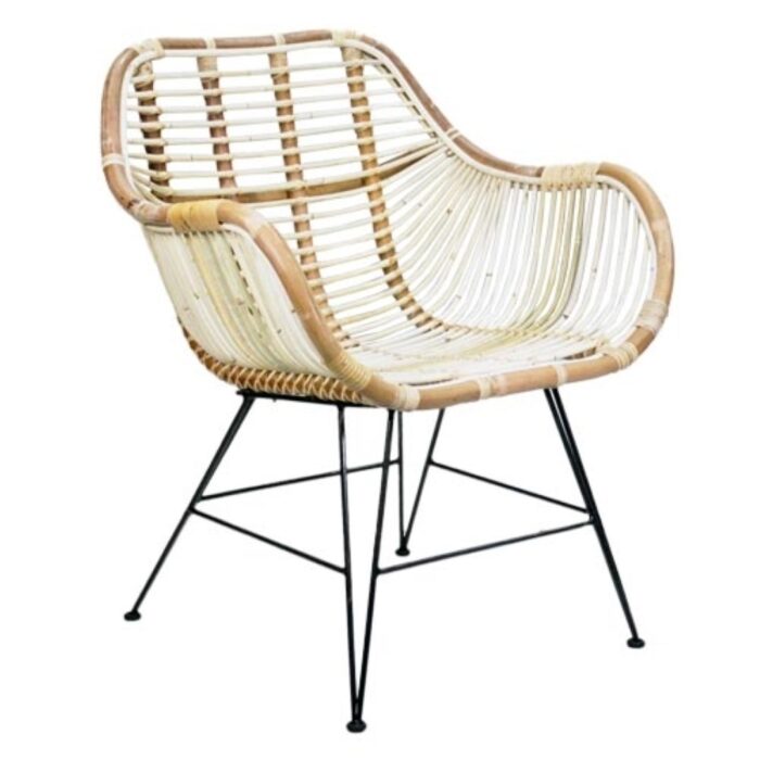Van der leeden Stoel Rotan Iron Blond – naturel