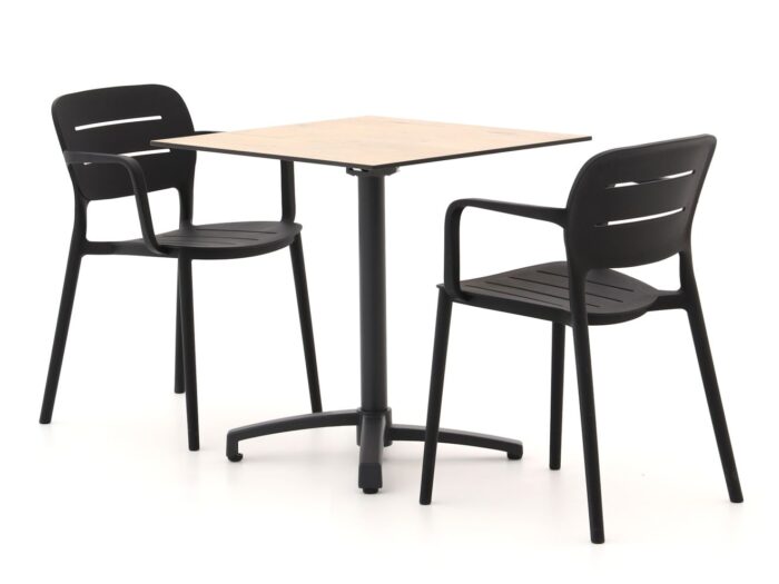 Forza Furniture Forza Pazzia/Canzo 70cm dining tuinset 3-delig stapelbaar Laagste prijsgarantie! – Zwart