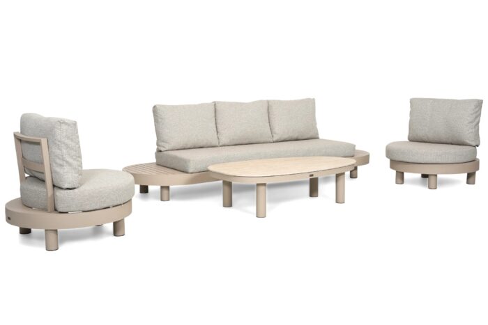 Lifestyle Garden Furniture Organio/Mira stoel-bank loungeset 4-delig – Zand/Beige
