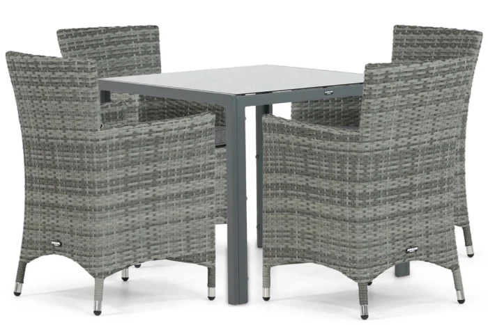 Domani Furniture Miami/Venustas 85 cm dining tuinset 5-delig - Grijs-antraciet