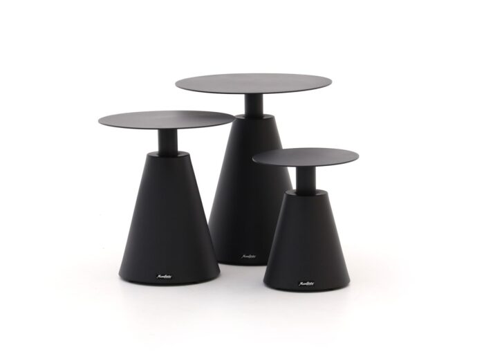 Manifesto Furniture Tusa bijzet tuintafelset 3-delig – Zwart