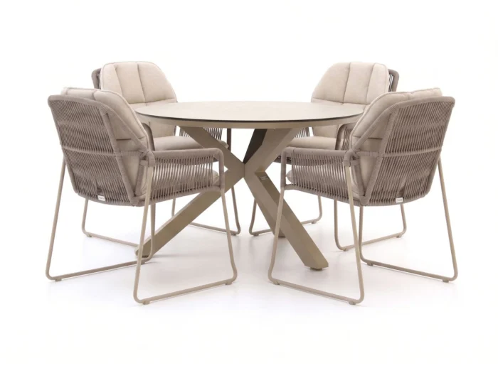 Tierra Outdoor Rivera/Orbital ø120cm dining tuinset 5-delig