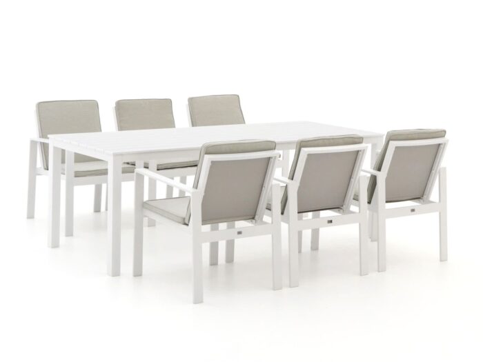 Bellagio tuinmeubelen Bellagio Vezzano/Menzano 220cm dining tuinset 7-delig Laagste prijsgarantie! – Wit