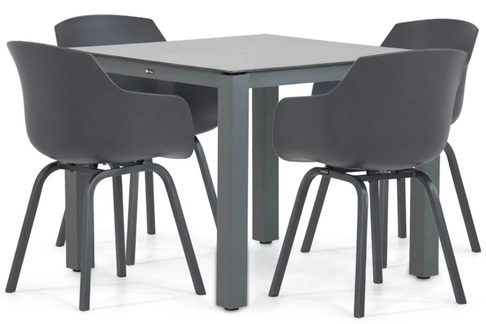 Lifestyle Garden Furniture Salina/Yoko 90 cm dining tuinset 5-delig - Grijs-antraciet