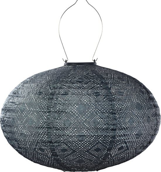 Lumiz solar lampion oval 40 mosaic grijs/blauw