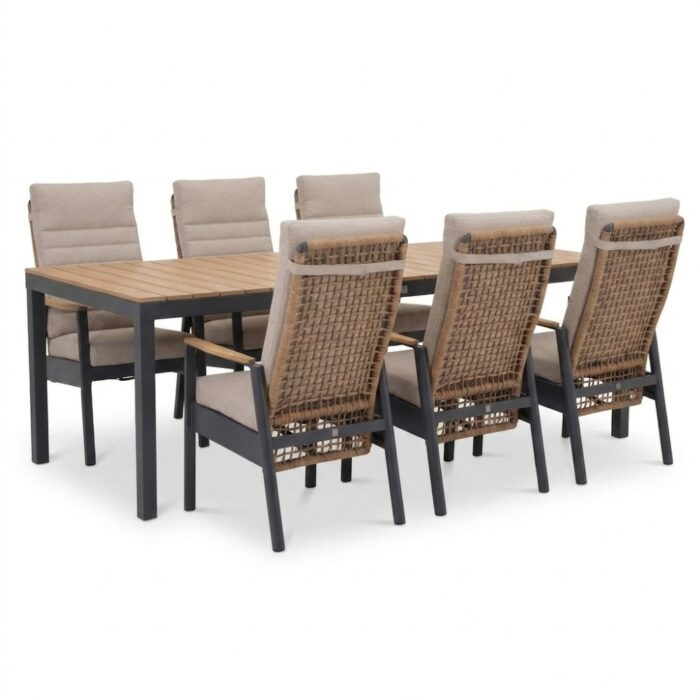 LUX outdoor living Oxford/Boston dining tuinset | 6 personen | aluminium + aluminium | 200cm