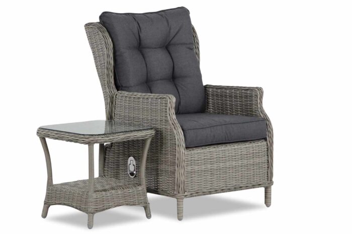 Garden Collections New Castle bistroset 2-delig – Grijs-antraciet