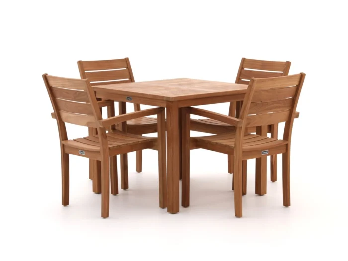 Sunyard Furniture + 10% kassakorting | Sunyard Liverpool 90cm dining tuinset 5-delig stapelbaar - Bruin