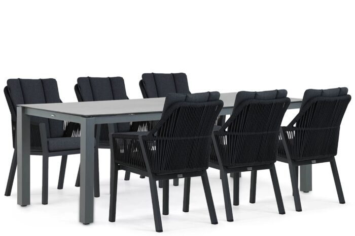 Lifestyle Garden Furniture Verona/Yoko 220 cm dining tuinset 7-delig – Grijs-antraciet