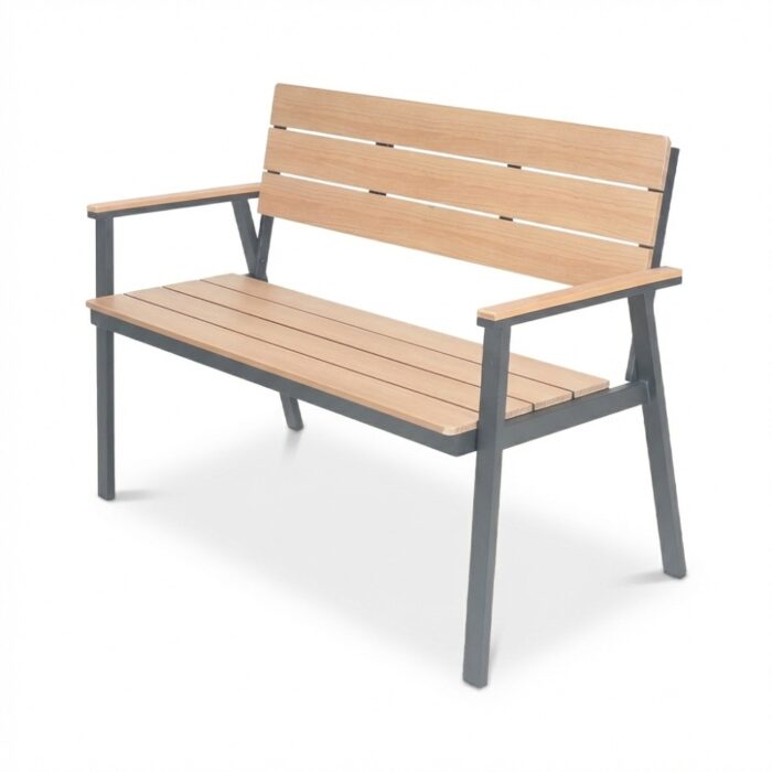 LUX outdoor living Berlijn tuinbank | polywood + aluminium | Natural Wood | 116cm