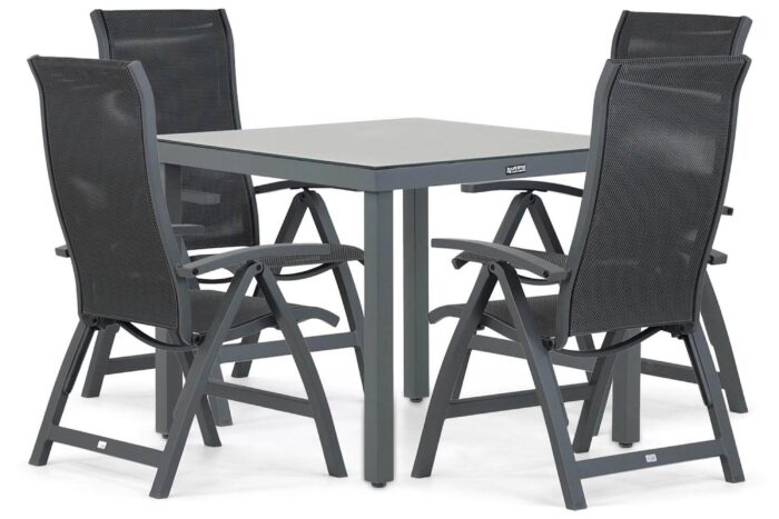 Presto Lucardo/Porto 90 cm dining tuinset 5-delig – Grijs-antraciet