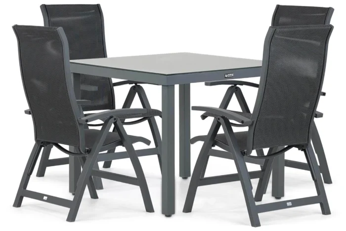 Presto Lucardo/Porto 90 cm dining tuinset 5-delig - Grijs-antraciet