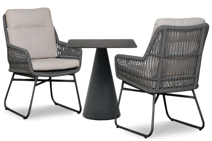 Lifestyle Garden Furniture Vicente/Serino 70x70 cm dining tuinset 3-delig - Grijs-antraciet