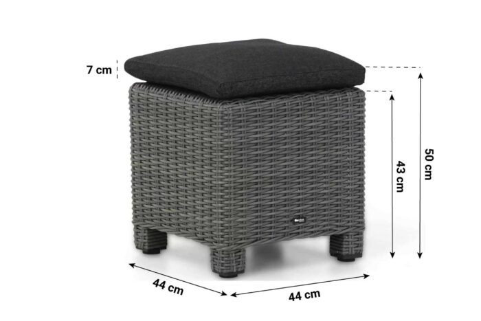 Garden Collections Toronto bijzettafel met kussen off black – Grijs-antraciet