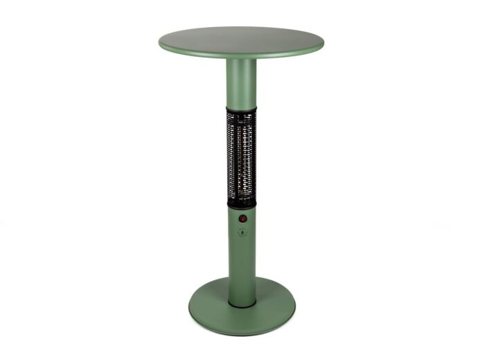 Monti HeatLine + 15% kassakorting | Vibe bartafel met terrasverwarmer 1500W ø60cm (h: 110cm) – Groen