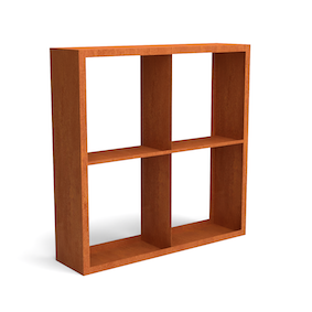 Geroba Egura cortenstaal houtopslag onderverdeling 4 vakken 1500x385x1500 mm – bruin