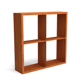 Geroba Egura cortenstaal houtopslag onderverdeling 4 vakken 1500x385x1500 mm - bruin