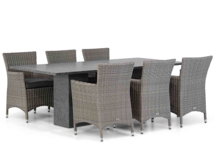 Garden Collections Dublin/Graniet 220 cm dining tuinset 7-delig – Grijs-antraciet