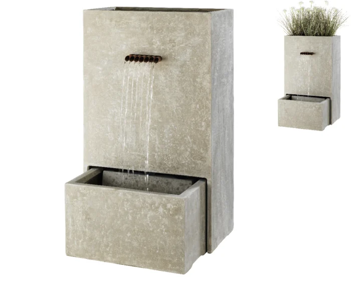 Decoris Font.planter grc l35b60h100cm grijs