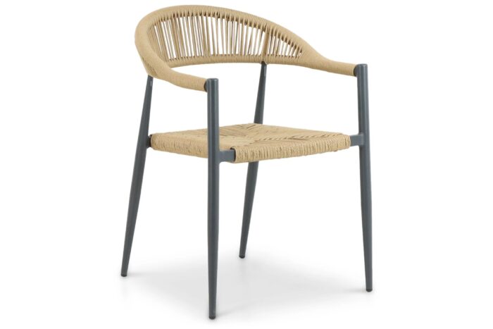De Laan Projects Lifestyle Granada/Vienna 180 cm dining tuinset 5-delig – Taupe-naturel-bruin