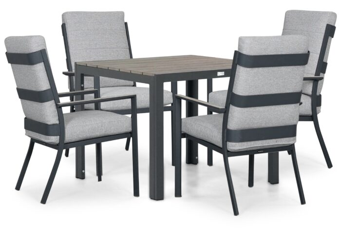 Lifestyle Garden Furniture Lecce/Young 92×92 cm dining tuinset 5-delig – Grijs-antraciet