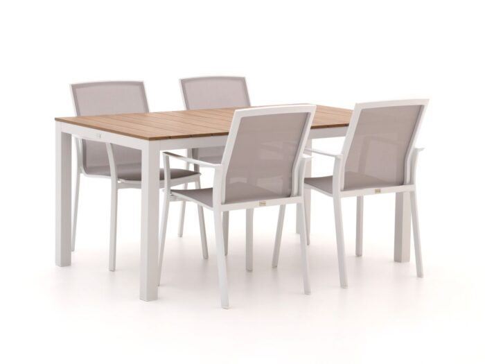 Bellagio tuinmeubelen Bellagio Dranera/Fidenza 160cm dining tuinset 5-delig stapelbaar Laagste prijsgarantie! – Grijs